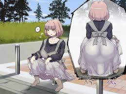 tetsuwan woopie, original, animated, animated gif, slideshow animation,  1girl, anal, anal object insertion, ass, black shirt, blunt bangs, blush,  bob cut, bollard, boots, breasts, breath, brown hair, curvy, day, full  body, guard