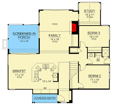 family home plan with u shaped kitchen