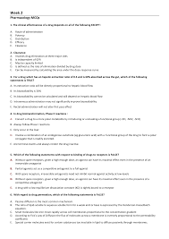 Pharmacology MCQs Week 7