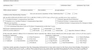 Arbitrator Application California Application Form