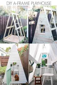 Diy A Frame Play House This Outdoor Playhouse Is Easy And Cheap To Make And Is Perfect For Boys Or Girls How Backyard For Kids Backyard Playhouse Play Houses