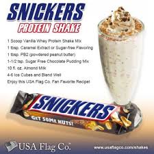 Snickers Protein Shake Recipe From Usa Flag Co Recipe Shake Recipes Protein Shake Recipes Protein Shake Mix