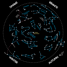 Night Sky Constellations Northern Hemisphere Star Chart