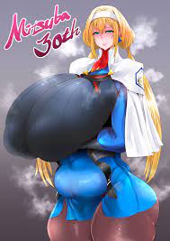 aixk, mitsuba greyvalley, super robot wars, super robot wars 30, highres,  1girl, arm under breasts, belly, black pantyhose, blonde hair, breasts,  capelet, closed mouth, covered navel, dress, earrings, female focus, gigantic  breasts,