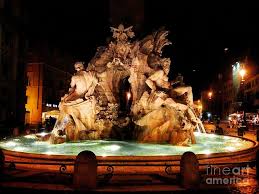 Фонтан четырех рек (fontana dei quattro fiumi). Fontana Dei Quattro Fiumi At Night Photograph By Angela Rath