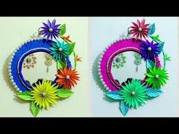 Diy How To Make Mirror Decoration From Paper Flower Wall Decoration With Paper Craft Youtube Paper Wall Decor Acrylic Wall Decor Anchor Wall Decor