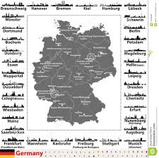 „unbewohnte liegenschaft) oder umgangssprachlich off the map. Deutschland Karte Mit Landeshauptstadten Und Skylineschattenbildern Der Grossten Stadte Vektor Abbildung Illustration Von Bremen Kapitalien 113943001