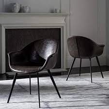 The versatile ofm 161 collection mid century modern fabric accent chair, 2 pack, in beige, lend a simplistic air of sophistication to your dining room or nearly any location. Safavieh Home Dublin Mid Century Modern Dark Brown Faux Leather And Black Dining Tub Chair Set Of 2