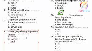 Berikut ini contoh soal uts 1 mata pelajaran matematika kelas vi sd beserta kunci jawaban dan pembahasan. Soal Latihan Pts Kelas 1 Tema 6 Subtema 1 Semester 2 Youtube