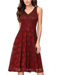 Amazon Com Women S Red Lace Midi Cocktail Evening Dress Wedding Guest Mother The Bride Clothing Womens Dresses Midi Cocktail Dress Holiday Dresses Women