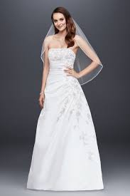 Strapless A Line Wedding Dress With Side Drape David S Bridal Davids Bridal Gowns Wedding Dresses Bridal Dresses