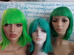 Grass Green Bob Wig With Bangs. Grass Green Short Synthetic Hair. Holiday  Party Costume Green Wig for Women. Ready to Ship. Free US Shipping
