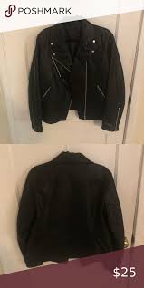 Uniqlo Faux Leather Biker Jacket M In 2020 Faux Leather Biker Jacket Uniqlo Jackets Jackets