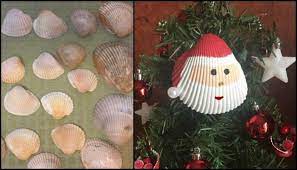 Most of us love the beach. Make Santa Christmas Tree Ornaments With Seashells Craft Projects For Every Fan