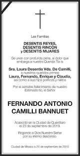 Señor Fernando Antonio Camilli Bannuet Obituario Esquela