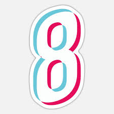 8 - NUMBER 8 - Number 8 jersey number' Sticker | Spreadshirt
