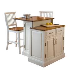 Some people are comfortable having kitchen island with one tier. Woodbridge Two Tier Kitchen Island With Matching Stools The Home Depot Canada