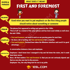 First And Foremost What Does First And Foremost Mean 7esl