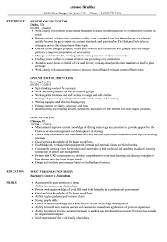 Online Editor Resume Samples Velvet Jobs