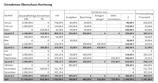 Einnahme Uberschuss Rechnung Excel Vorlage Rechnung Finanzen