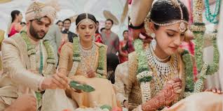 She accessorized her look with a diamond emerald necklace set and gold clutch! A Hyderabad Wedding With Top Notch Bridal Outfits Decor Wedmegood