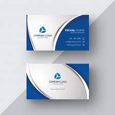 Free Vector Silver And Blue Business Card Blue Business Card Business Card Set Printing Business Cards