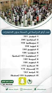 أيام السعودية في عدد الدراسة جدول التقويم