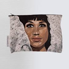 Aretha Lou Black Zip Canvas Pouch