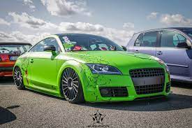 Audi Tt Rs Modified Lime Green Slammed Stance Show Car Custom Vinyl Audi Tt Audi Custom Cars