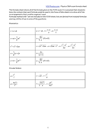 Formula Sheet Vcephysics Com