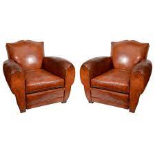 pair of 1930 s french leather moustache club chairs armchair vintage club chairs vintage sofa