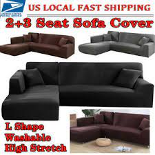 Beautiful collection of 25 contemporary curved and round sectional sofas includes modern, comfortable, patio, white, brown, leather sectionals and more. L Shape 3 2 Seat Stretch Elastic Fabric Sofa Cover Sectional Corner Couch Cover Ebay