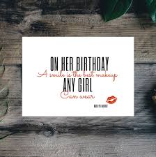 Marilyn Monroe Quote Card. 'A Smile is the Best Makeup Any Girl Can Wear.'  A Funny Birthday Card, Suitable for All Ages.
