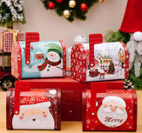 Buy In Bulk Christmas Tin Mailbox Durable Red Tin Material ...
