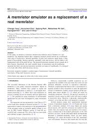 There are some emulators made for gaming consoles. Pdf A Memristor Emulator As A Replacement Of A Real Memristor