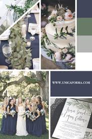 Navy Wedding Colors Navy And Greenery Wedding Greenery Wedding Single Color Wedding Navy And Navy Wedding Colors Summer Wedding Colors Fall Wedding Colors