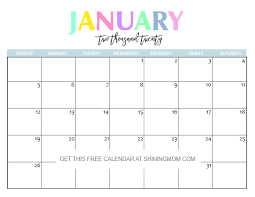 Welcome to your on stop shop for free printable calendars all year round! Free Printable 2020 Calendar So Beautiful Colorful Free Printable Calendar Monthly Monthly Calendar Printable Free Printable Calendar