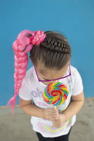 Pink Ponytail Hairstyle For Kids Pink Hair Extensions Kids Hairstyles Girl With Pink Hair