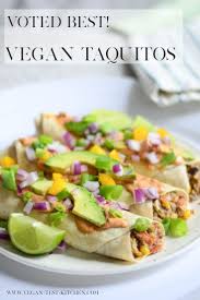 Vegan Taquitos Rezept Vegan Taco Recipes Vegan Burrito Recipes Vegan Recipes Vegan Dinner Recipes Und Vegan Tacos