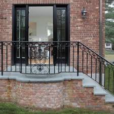 The metal osha stairs are easy to adjust as needed. Wrought Iron Railings Porch Ideas Photos Houzz