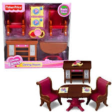Fisher Price Loving Family Dollhouse Basic Decor Furniture Accessory Set Dining Room With Expanda Drop Leaf Table Loving Family Dollhouse Elegant Dining Room