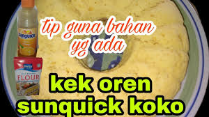 Bagaimanapun, resepi kek oren sunquick yang hanya mempunyai sejenis warna oren sahaja, juga telah menjadi semakin terkenal dan boleh dijumpai di kebanyakan tempat. Cara Buat Kek Oren Sunquick Mudah By Kak Nur Youtube