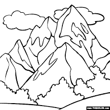 Get your kids coloring and climbing today! Mountain Coloring Page Color A Snowy Mountain