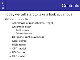 Hsl and hsv are two related representations of points in an rgb color space, which attempt to describe perceptual color relationships more accurately than rgb, while remaining computationally simple. Computer Graphics Achromatic And Coloured Light Ppt Download