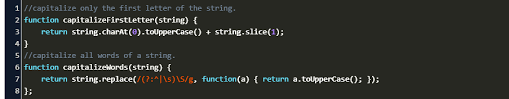 We can implement a method to accept a string in javascript to convert it to camel case in the following way −. Make First Letter Capital Vue Code Example