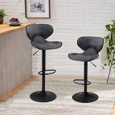 Homall modern pu leather adjustable swivel barstools. Buy Phi Villa Swivel Bar Stools Set Of 2 Counter Height Adjustable Bar Chairs With Footrest And Modern Back For Kitchen Island Counter And Dining Room Max Load Bearing Up To 350 Lbs Capacity Grey Online