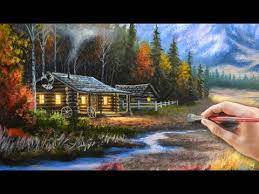 But your walls are better. Painting A Cabin In The Mountains With Acrylics Youtube