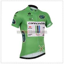 2014 Team Cannondale Pmu Tour De France Bicycle Outfit Riding Jersey Top Shirt Maillot Cycliste Green