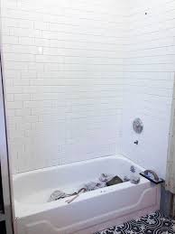 We have elevated the look and design with a textured grout line. Installing Subway Tile In Our Victorian Bathroom Rehab Dorks