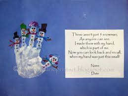 Handprint Snowman With Poem Footprint Art Handprint Art Crafts For Kids